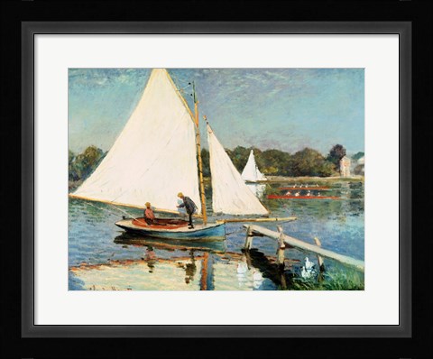 Framed Sailing at Argenteuil, c.1874 Print