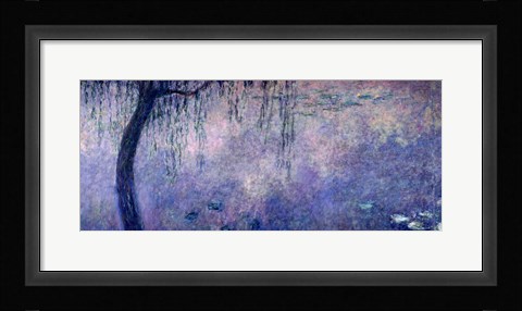 Framed Waterlilies: Two Weeping Willows, left section, 1914-18 Print
