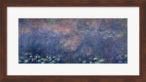 Framed Waterlilies: Two Weeping Willows, centre left section, 1914-18 Print