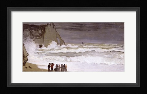 Framed Rough Sea at Etretat, 1868-69 Print