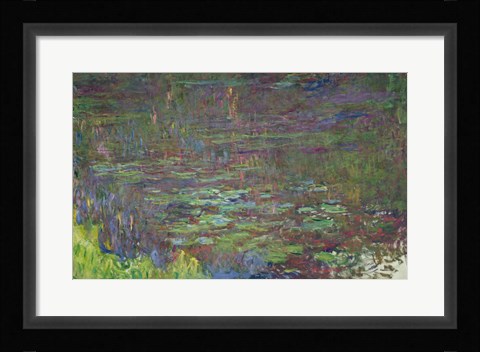 Framed Waterlilies at Sunset, detail from the right hand side, 1915-26 Print
