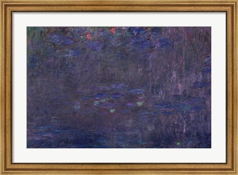 Framed Waterlilies: Reflections of Trees, detail from the right hand side, 1915-26 Print