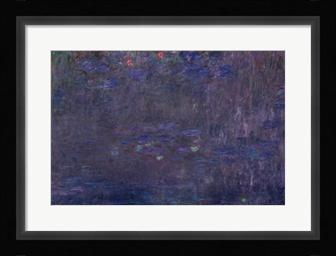 Framed Waterlilies: Reflections of Trees, detail from the right hand side, 1915-26 Print