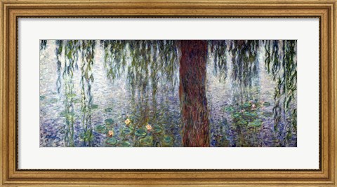 Framed Waterlilies: Morning with Weeping Willows, detail of the left section, 1915-26 Print