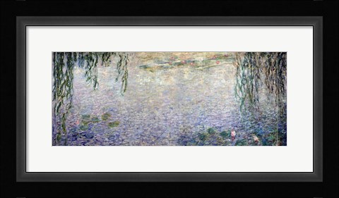 Framed Waterlilies: Morning with Weeping Willows, detail of the central section, 1915-26 Print