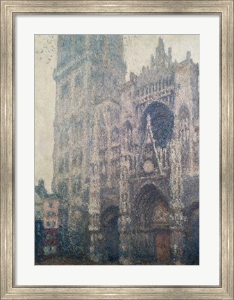 Framed Rouen Cathedral, West Portal, Grey Weather, 1894 Print