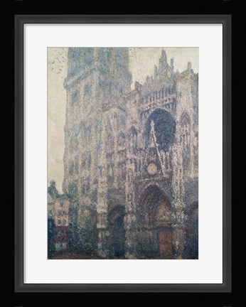 Framed Rouen Cathedral, West Portal, Grey Weather, 1894 Print