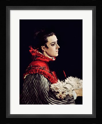 Framed Camille Monet (1847-79) in a Red Cape, 1866 Print