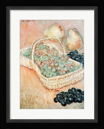Framed Basket of Grapes, 1884 Print