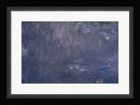 Framed Waterlilies: Reflections of Trees, detail from the left hand side, 1915-26 Print