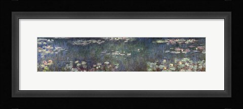Framed Waterlilies: Green Reflections, 1914-18 (Pano) Print