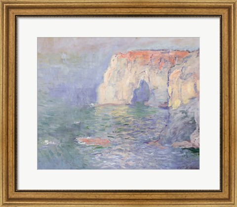Framed Etretat: Le Manneport, reflections on the water, 1885 Print