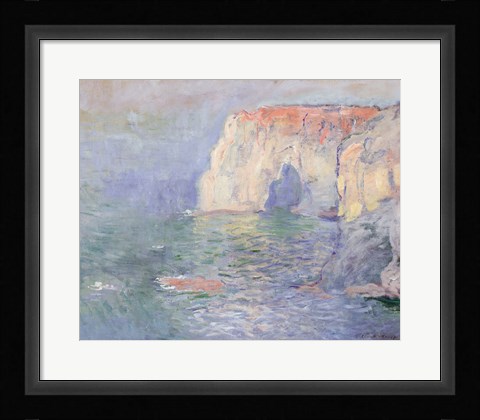 Framed Etretat: Le Manneport, reflections on the water, 1885 Print