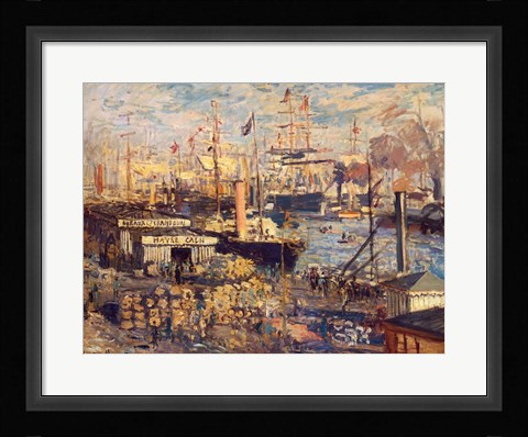 Framed Grand Quai at Havre, 1872 Print