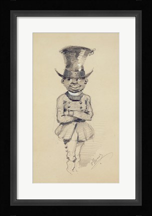 Framed Groom in a top hat, 1857 Print