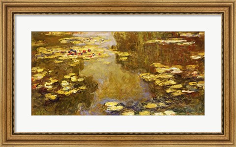 Framed Lily Pond - yellow Print
