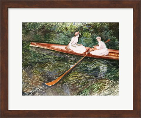 Framed Pink Rowing Boat Print