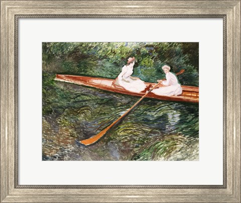 Framed Pink Rowing Boat Print