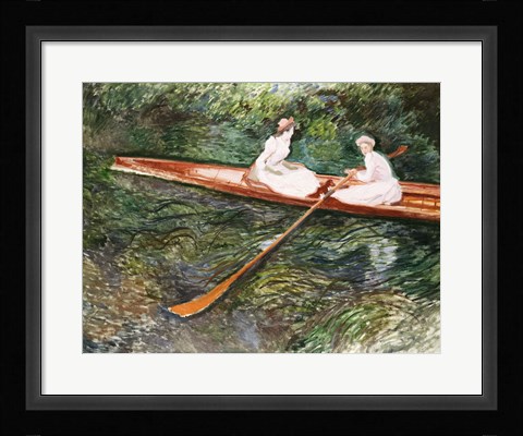 Framed Pink Rowing Boat Print