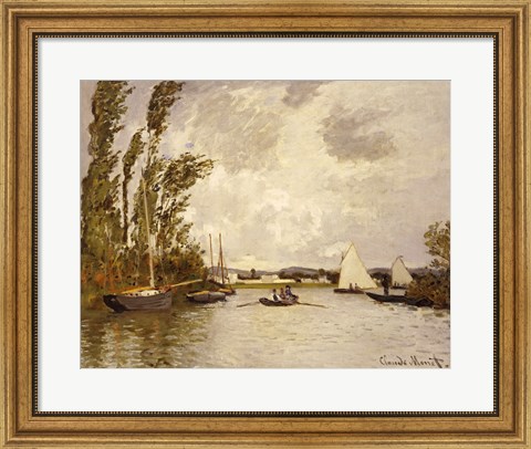 Framed Little Branch of the Seine at Argenteuil Print
