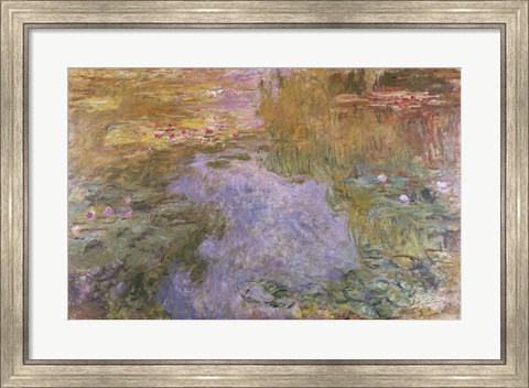 Framed Water Lilies, 1919 Print
