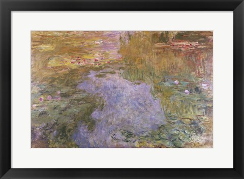 Framed Water Lilies, 1919 Print