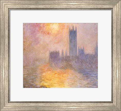 Framed Houses of Parliament, Sunset, 1904 Print