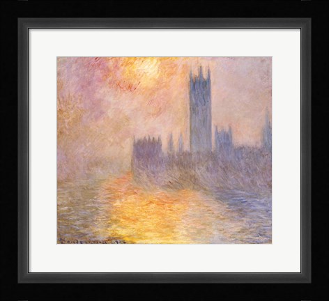 Framed Houses of Parliament, Sunset, 1904 Print