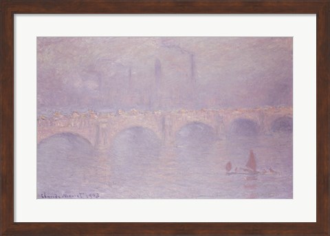 Framed Waterloo Bridge, Hazy Sunshine Print
