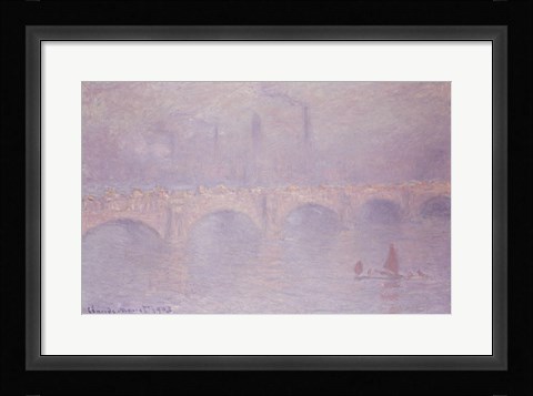 Framed Waterloo Bridge, Hazy Sunshine Print