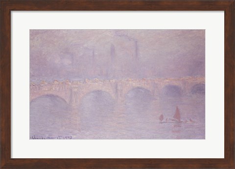 Framed Waterloo Bridge, Hazy Sunshine Print