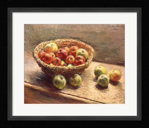 Framed Bowl of Apples, 1880 Print