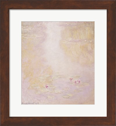 Framed Water Lilies, Giverny, 1908 Print