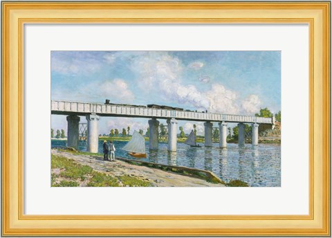 Framed Railway Bridge at Argenteuil, 1873 Print