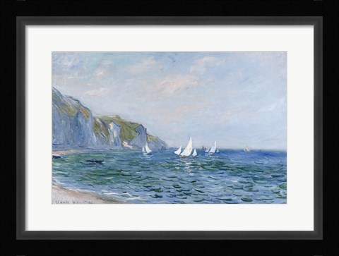 Framed Cliffs and Sailboats at Pourville Print