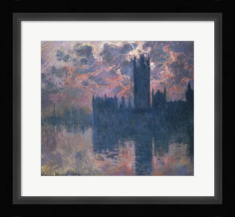 Framed Houses of Parliament, Sunset, 1902 Print