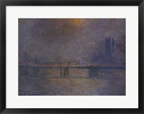 Framed Charing Cross Bridge, The Thames Print