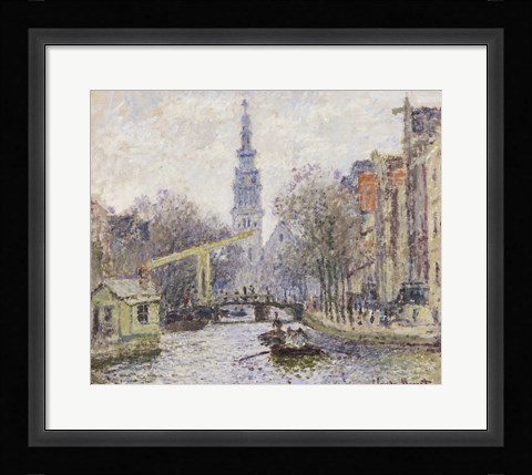 Framed Canal a Amsterdam, 1874 Print