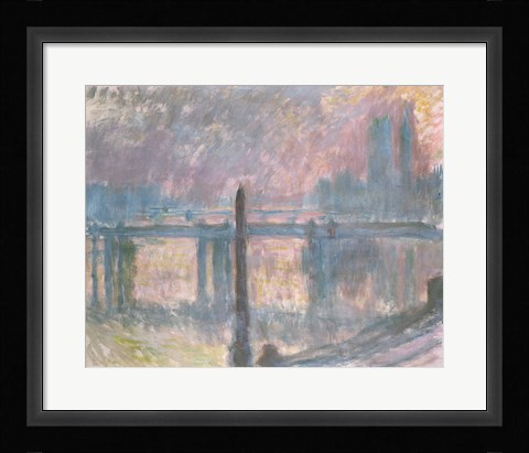 Framed Cleopatra's Needle and Charing Cross Bridge, 1899 Print
