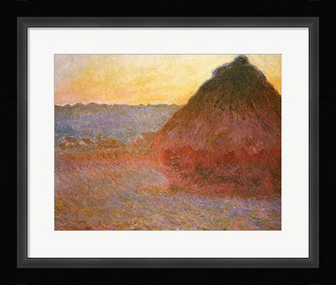 Framed Haystacks, Pink and Blue Impressions, 1891 Print
