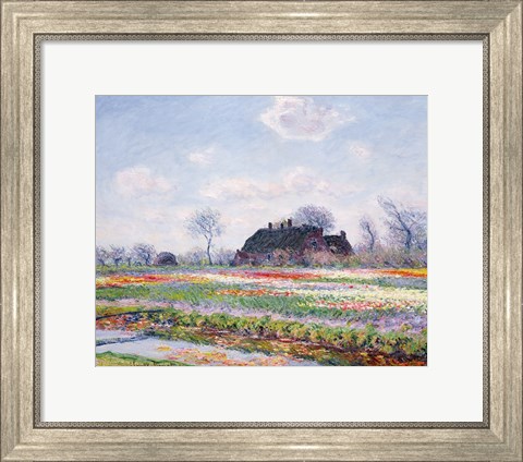 Framed Tulip Fields at Sassenheim, near Leiden, 1886 Print