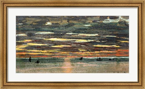 Framed Sunset Over the Sea Print