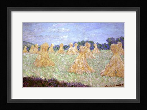 Framed Haystacks, The young Ladies of Giverny, Sun Effec Print