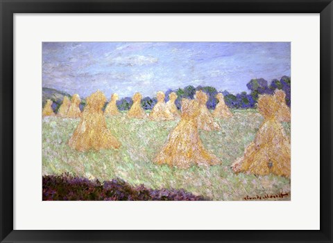 Framed Haystacks, The young Ladies of Giverny, Sun Effec Print