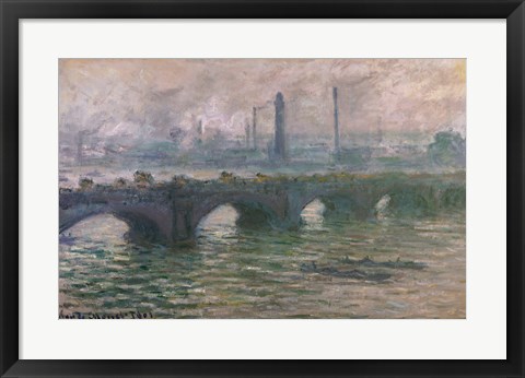 Framed Waterloo Bridge, 1901 Print