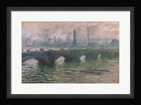 Framed Waterloo Bridge, 1901 Print