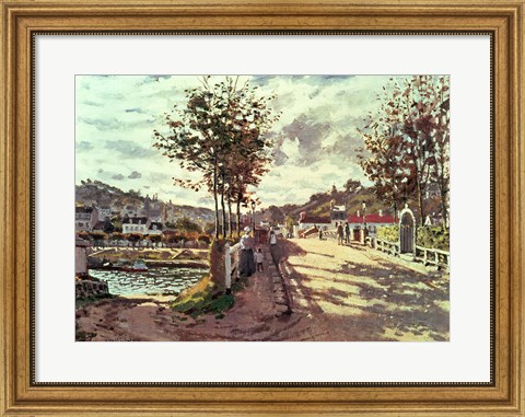 Framed Seine at Bougival, 1869 Print