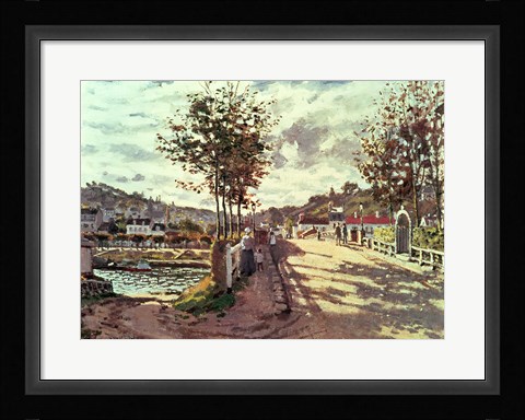 Framed Seine at Bougival, 1869 Print