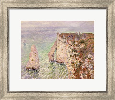 Framed L&#39;Aiguille and the Porte d&#39;Aval, Etretat, 1886 Print