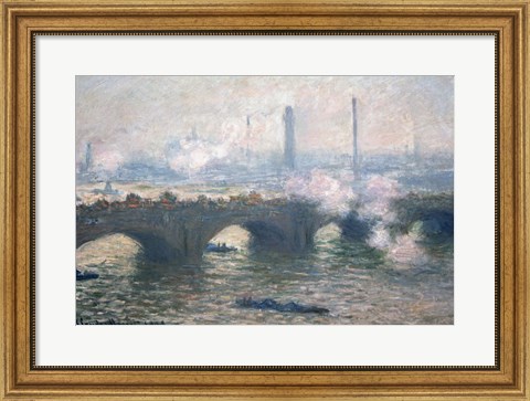 Framed Study of Waterloo Bridge at Dusk, 1903 Print